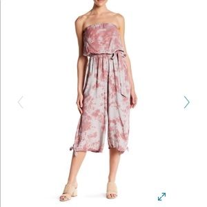 Tie dye strapless jumpsuit